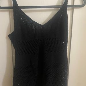 LF Black Crochet Beach Dress XS